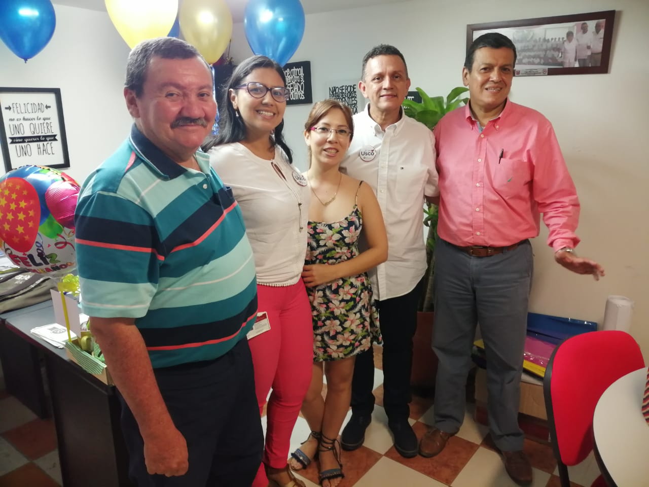 Gustavo Rivera, Paula  Pinzón, Lina Embus, Ángel Miller Roa Cruz y Mario Galindo.